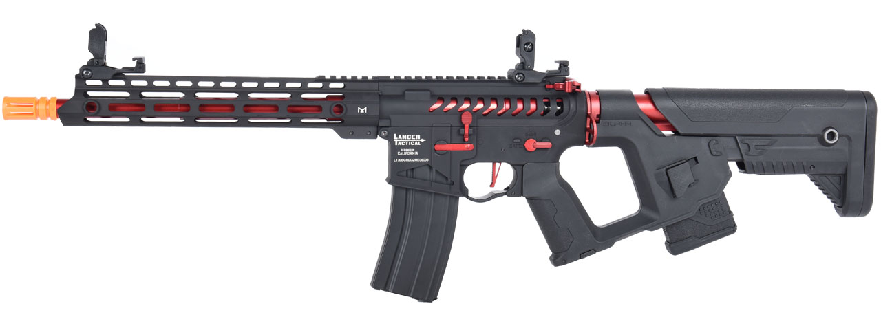 Lancer Tactical Enforcer BLACKBIRD Skeleton AEG w/ Alpha Stock [LOW FPS] (BLACK/RED) - Click Image to Close