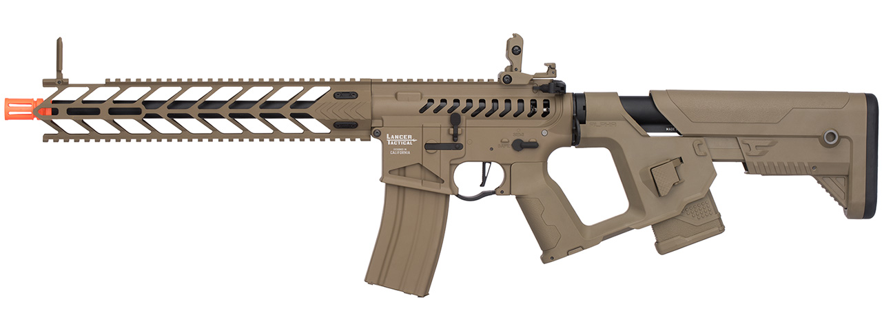 Lancer Tactical Enforcer NIGHT WING Skeleton AEG [LOW FPS] w/ Alpha Stock (TAN) - Click Image to Close