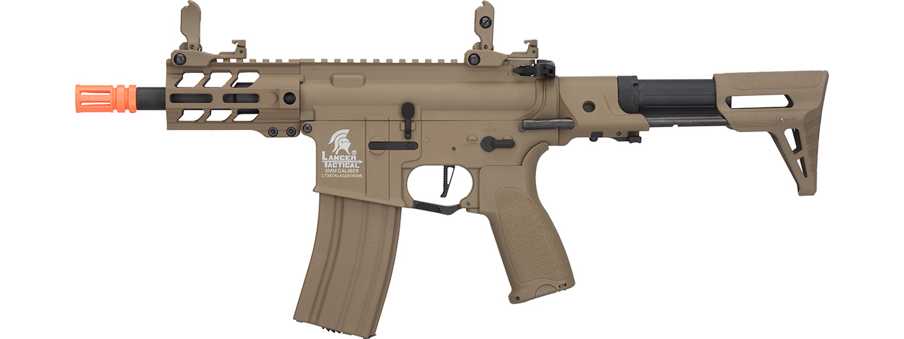 Lancer Tactical Enforcer Hybrid Gen 2 BATTLE HAWK 4" PDW AEG [LOW FPS] (TAN) - Click Image to Close