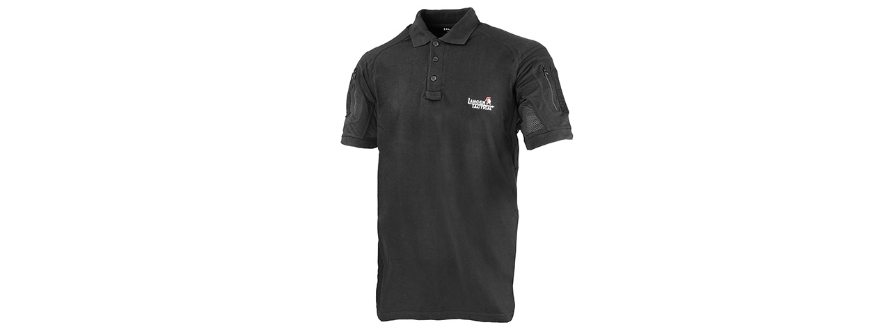 Lancer Tactical Short-Sleeve Polo Shirt [Medium] (BLACK) - Click Image to Close