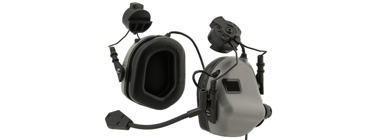 Earmor M32H MOD3 Tactical Communication Hearing Protector for FAST Helmet (GRAY) - Click Image to Close