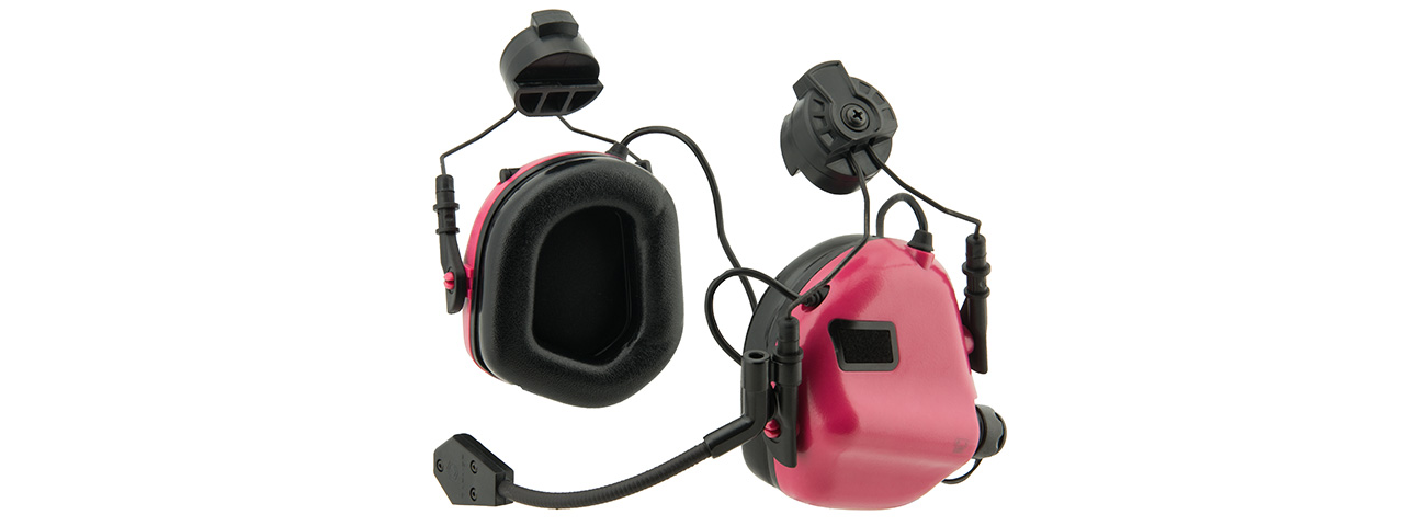 Earmor M32H MOD3 Tactical Communication Hearing Protector for FAST Helmet (PINK) - Click Image to Close