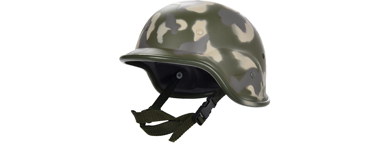PASGT Airsoft Helmet w/ Adjustable Chin Strap (WOODLAND) - Click Image to Close