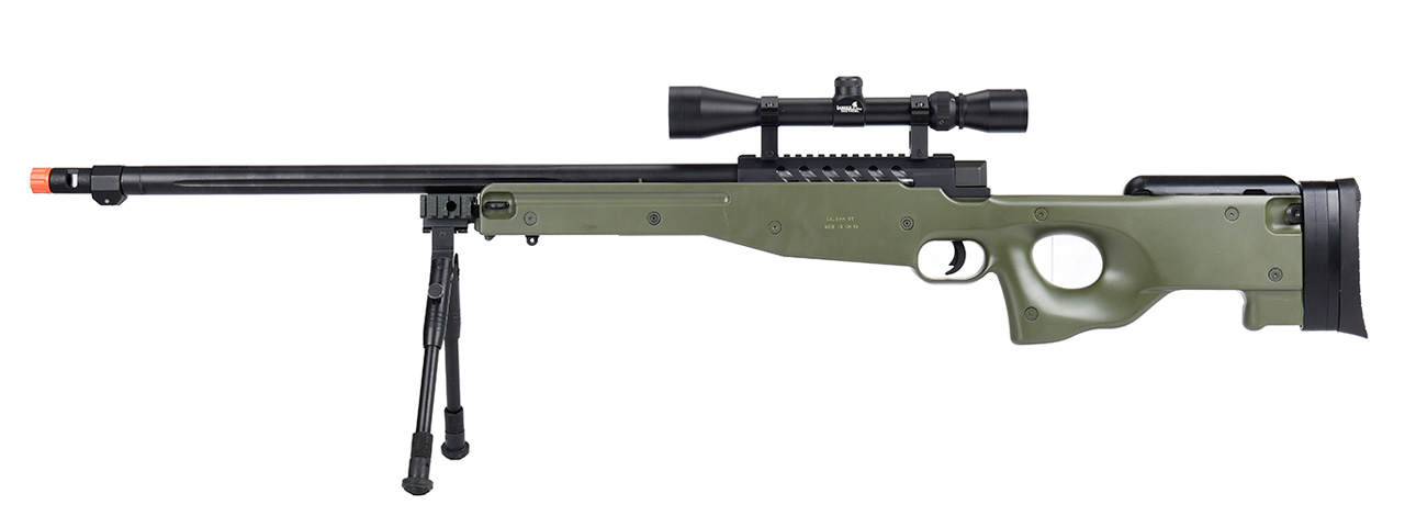 WellFire MB15 L96 Bolt Action Airsoft Sniper Rifle w/ Scope & Bipod (OD GREEN) - Click Image to Close