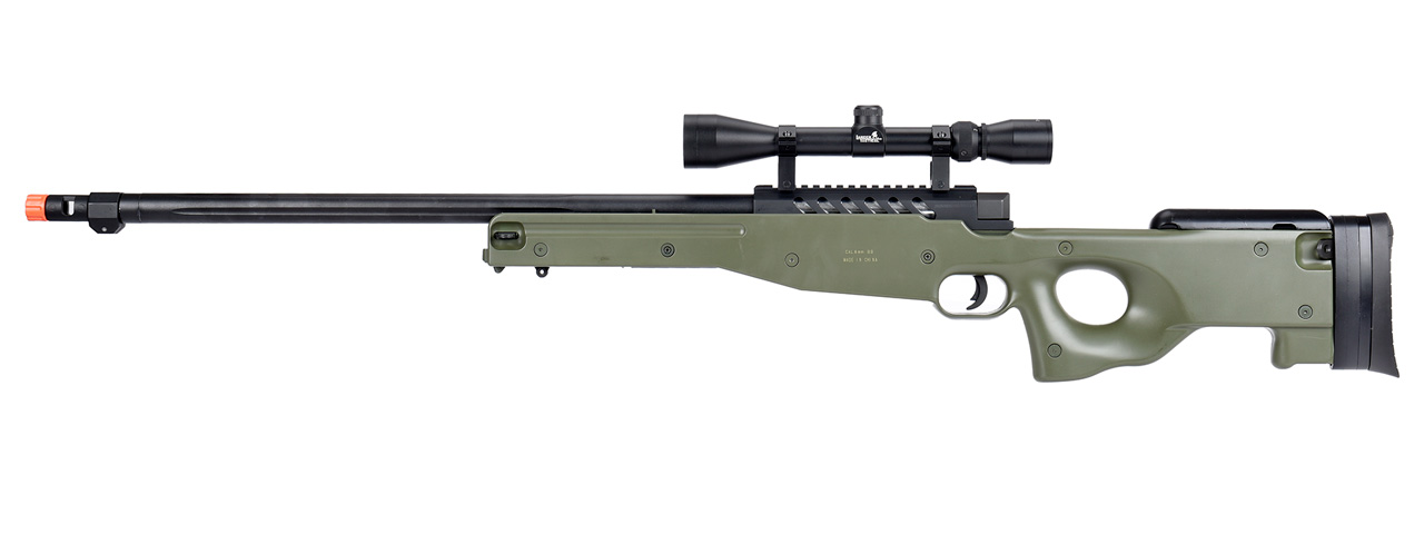 WellFire MB15 L96 Bolt Action Airsoft Sniper Rifle w/ Scope (OD GREEN) - Click Image to Close