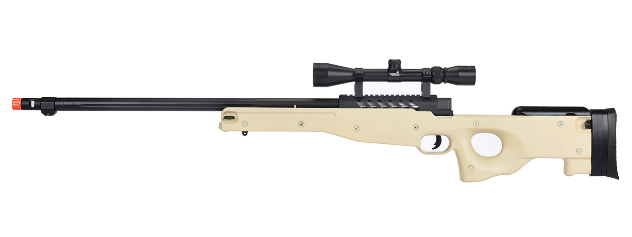 WellFire MB15 L96 Bolt Action Airsoft Sniper Rifle w/ Scope (TAN) - Click Image to Close