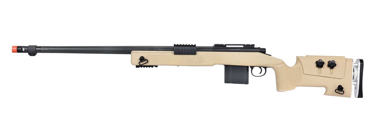 WellFire MB4417 M40A3 Bolt Action Airsoft Sniper Rifle (TAN) - Click Image to Close