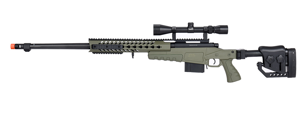 WellFire MB4418-2 Bolt Action Airsoft Sniper Rifle w/ Scope (OD GREEN) - Click Image to Close