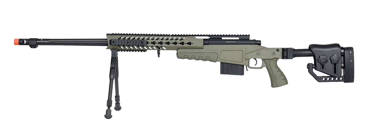 WellFire MB4418-2 Bolt Action Airsoft Sniper Rifle w/ Bipod (OD GREEN) - Click Image to Close