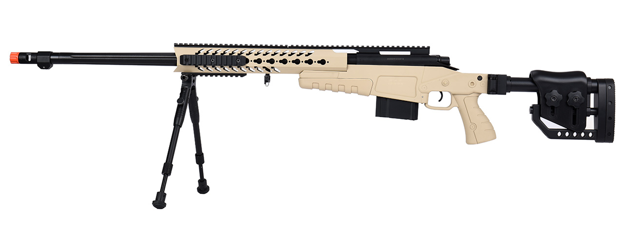 WellFire MB4418-2 Bolt Action Airsoft Sniper Rifle w/ Bipod (TAN) - Click Image to Close