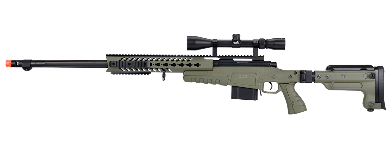 WellFire MB4418-3 Bolt Action Airsoft Sniper Rifle w/ Scope (OD GREEN) - Click Image to Close