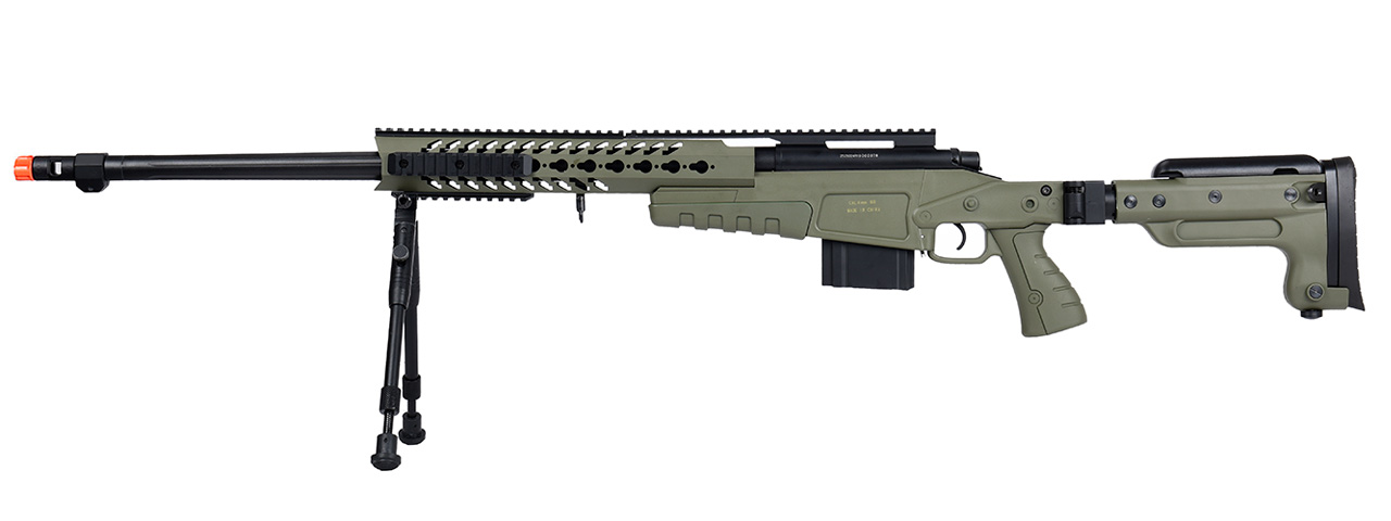 WellFire MB4418-3 Bolt Action Airsoft Sniper Rifle w/ Bipod (OD GREEN) - Click Image to Close