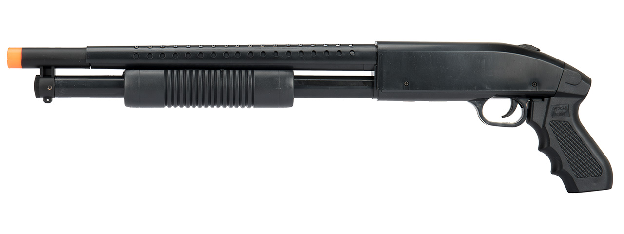 UK Arms P388 Pump Action Airsoft Spring Shotgun (Color: Black) - Click Image to Close