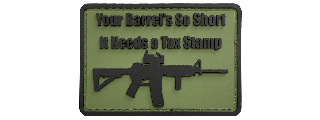 G-Force Your Barrel's So Short Morale PVC Patch (GREEN) - Click Image to Close
