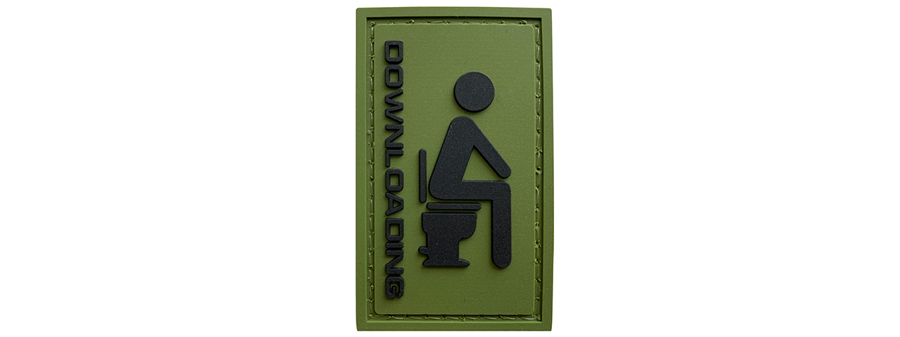 G-Force Downloading Toilet PVC Morale Patch (OLIVE GREEN) - Click Image to Close