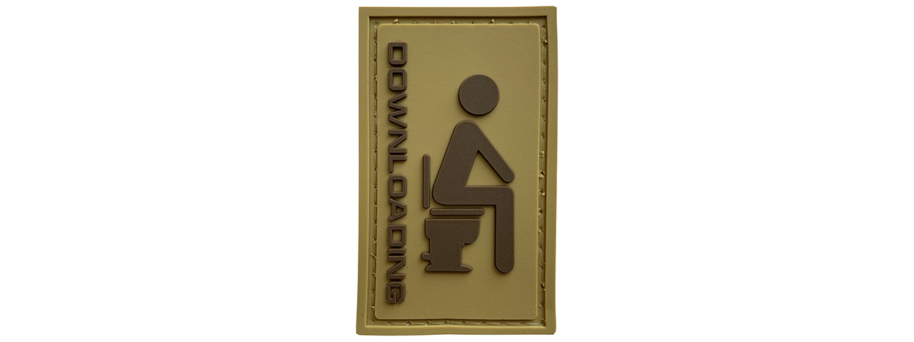 G-Force Downloading Toilet PVC Morale Patch (TAN) - Click Image to Close