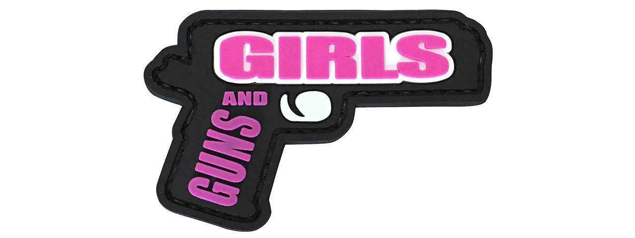 G-Force Guns and Girls PVC Morale Patch (BLACK / PINK) - Click Image to Close