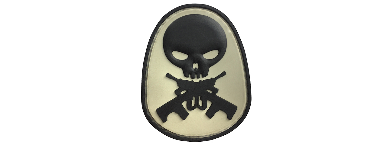 G-Force Skull and Rifle Bones PVC Morale Patch (BLACK) - Click Image to Close