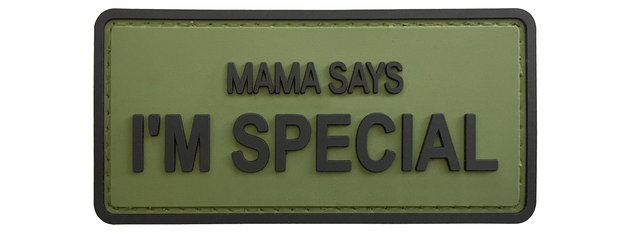 G-Force "Mama Says I'm Special" PVC Morale Patch (OLIVE GREEN) - Click Image to Close