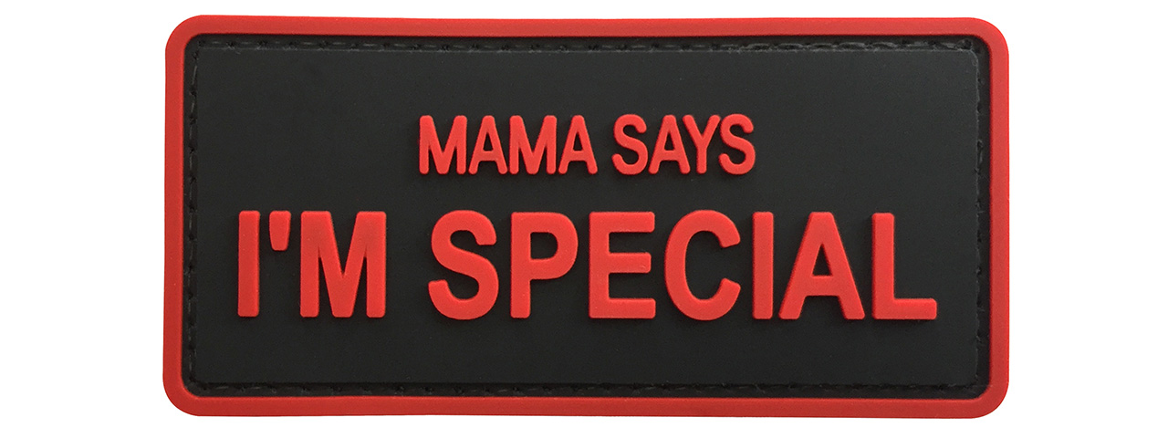 G-Force "Mama Says I'm Special" PVC Morale Patch (BLACK / RED) - Click Image to Close