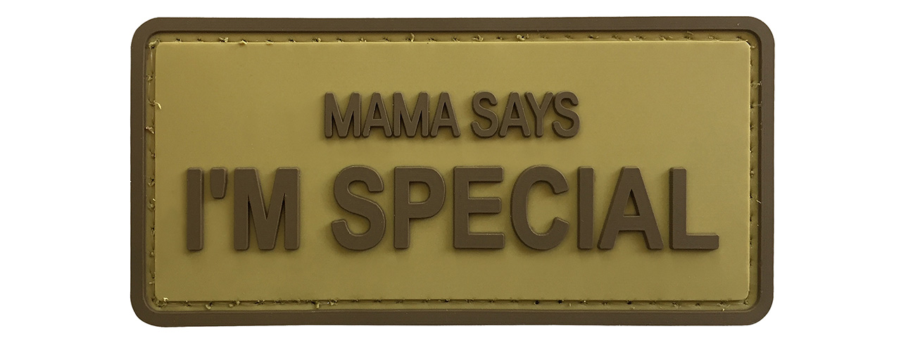 G-Force "Mama Says I'm Special" PVC Morale Patch (TAN) - Click Image to Close