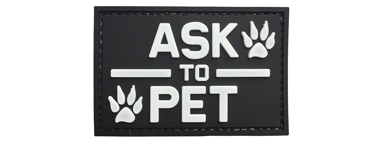 G-Force "Ask To Pet" PVC Morale Patch (BLACK) - Click Image to Close