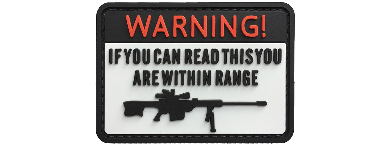 G-Force Warning If You Can Read This You're Within Range PVC Morale Patch (WHITE) - Click Image to Close