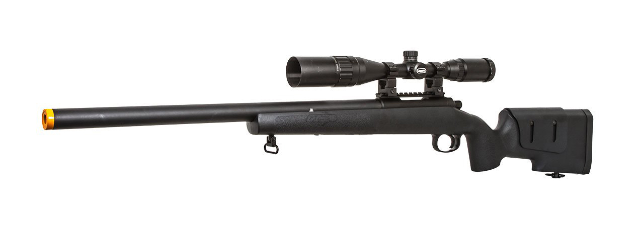 Classic Army SR40 Bolt Action Spring Airsoft Sniper Rifle (BLACK) - Click Image to Close