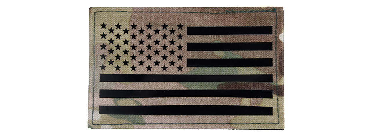 American Flag Embroidered Morale Patch (CAMO) - Click Image to Close