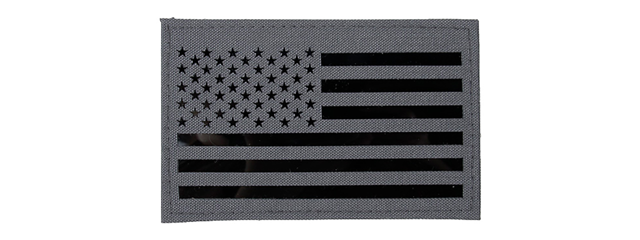 American Flag Embroidered Morale Patch (WOLF GRAY) - Click Image to Close