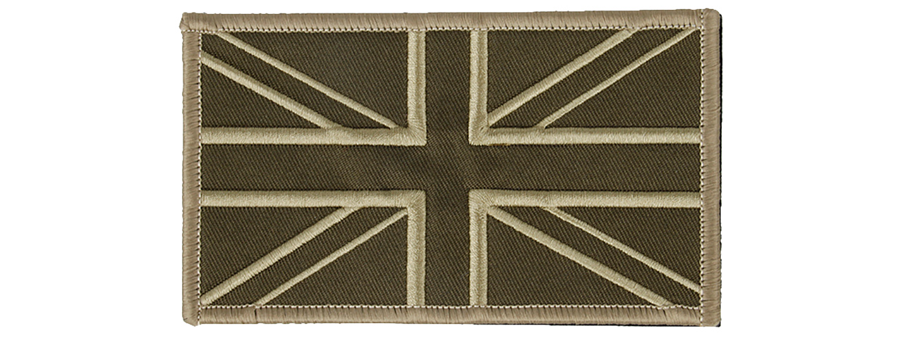 UK Flag Embroidered Morale Patch (TAN) - Click Image to Close