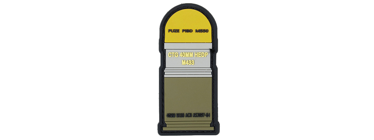 G-Force M433 Grenade Shell PVC Morale Patch (YELLOW / GREEN) - Click Image to Close