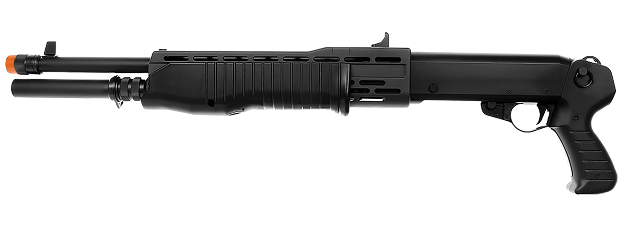 Tokyo Marui SPAS 12 Pump Action Airsoft Shotgun (BLACK) - Click Image to Close