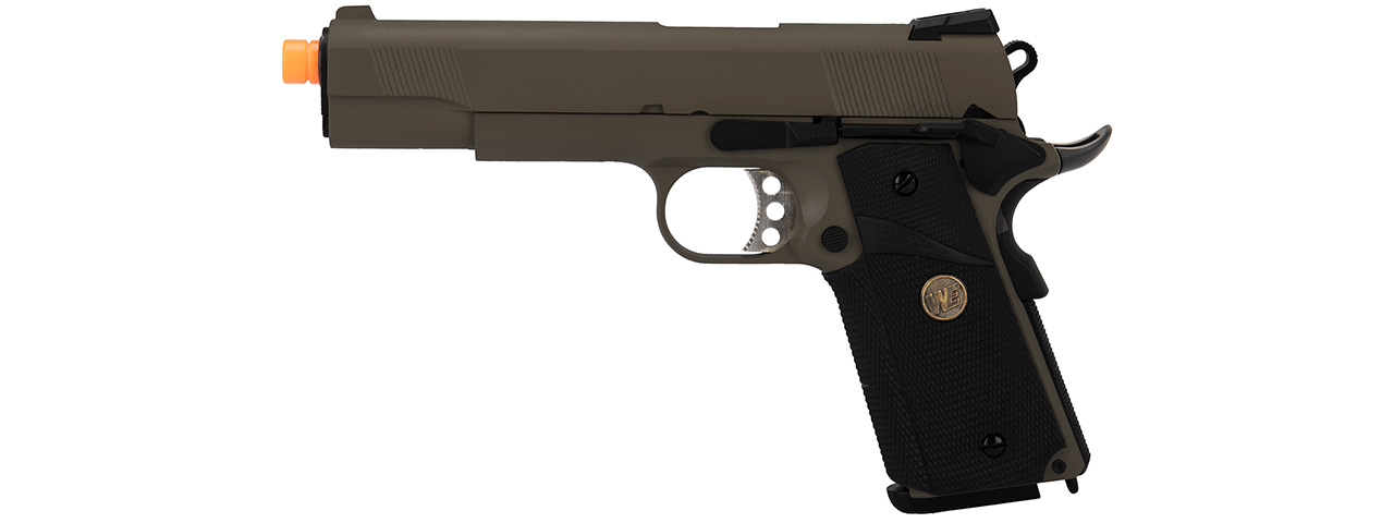 WE Tech 1911 Full Metal MEU Airsoft Gas Blowback Pistol (OD) - Click Image to Close