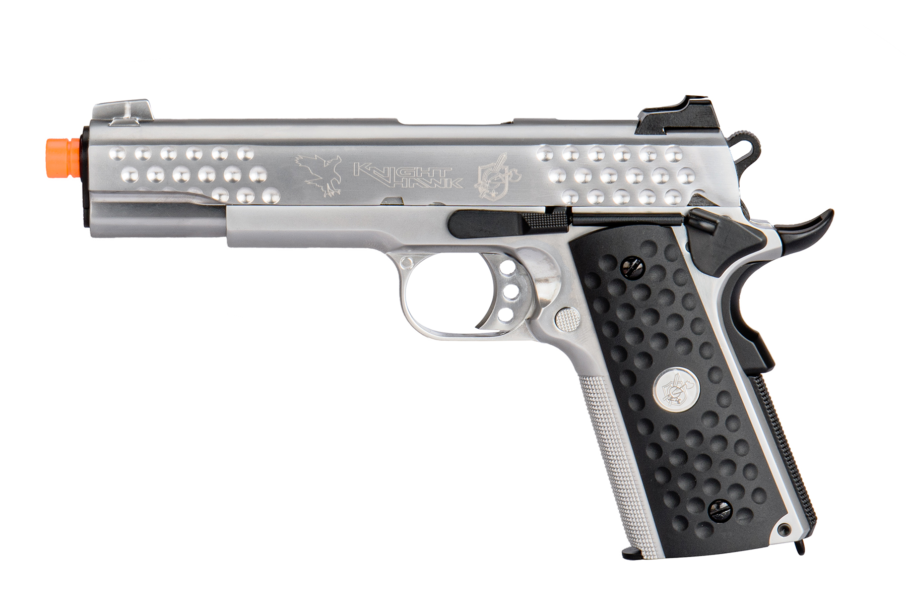 WE Tech Full Metal Knighthawk 1911 Gas Blowback Airsoft Pistol (SILVER) - Click Image to Close