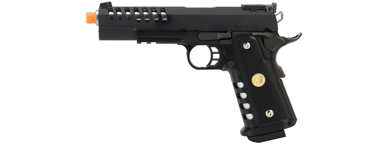 WE Tech 1911 5.1 Hi-Capa Hyper Speed "Skeletor" Gas Blowback Airsoft Pistol (BLACK) - Click Image to Close