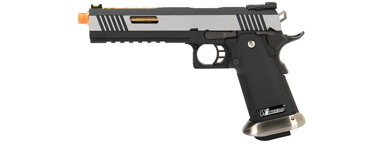 WE Tech 1911 Hi-Capa T-Rex Competition Gas Blowback Airsoft Pistol w/ Sight Mount & Top Ports (TWO TONE / GOLD) - Click Image to Close