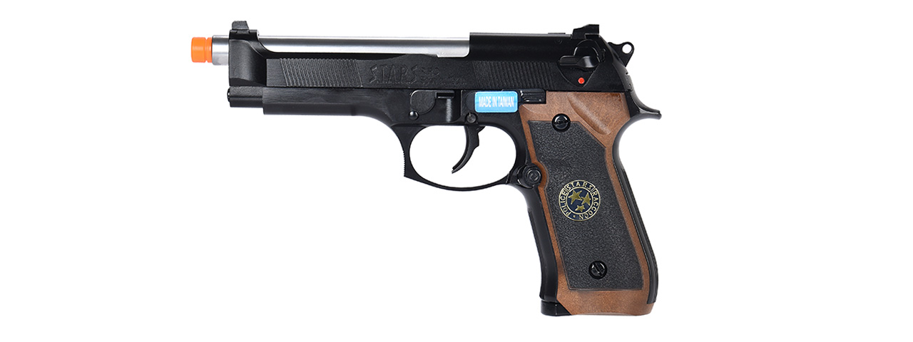 WE Tech M9 Samurai Edge Biohazard Gas Blowback Airsoft Pistol [Full/Semi Auto] (BLACK) - Click Image to Close