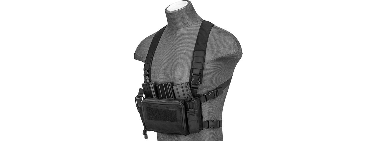 WST MULTIFUNCTIONAL TACTICAL CHEST RIG (Black) - Click Image to Close