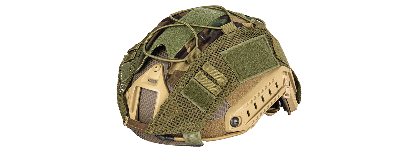 G-FORCE 1000D NYLON POLYESTER BUMP HELMET COVER (WOODLAND) - Click Image to Close