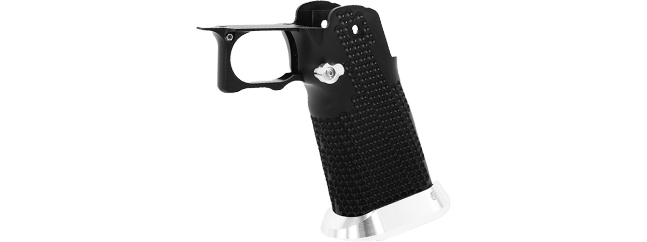 Airsoft Masterpiece Aluminum Grip for Hi-Capa Type 16 Infinity 172 Holes (Black / Silver) - Click Image to Close