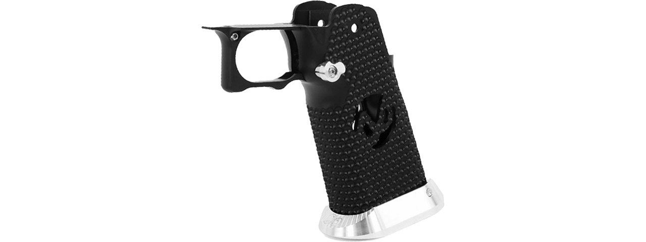 Airsoft Masterpiece Aluminum Grip for Hi-Capa Type 17 Infinity (Black / Silver) - Click Image to Close
