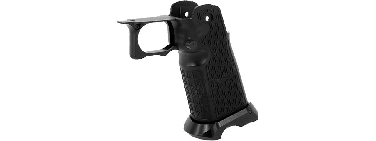 Airsoft Masterpiece Aluminum Grip for Hi-Capa Type 20 Stac Style (Black) - Click Image to Close