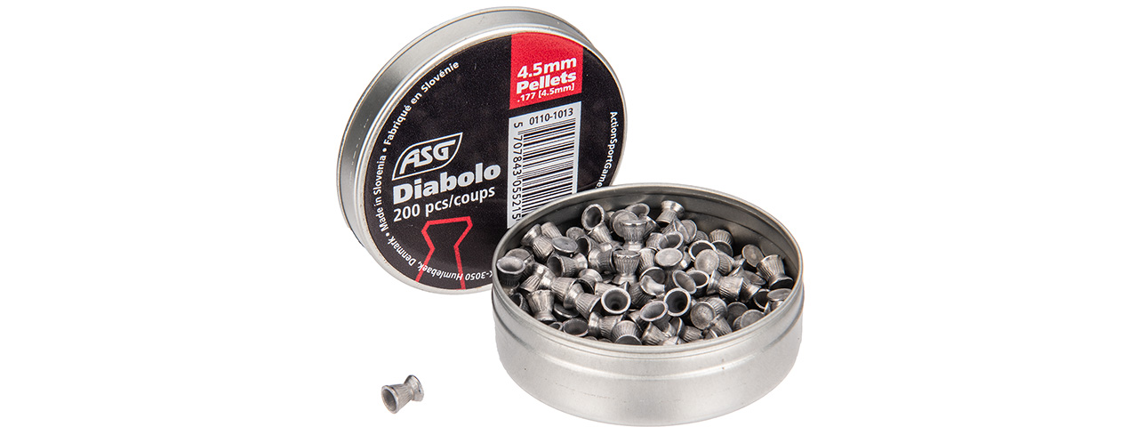 ASG 200 Round Airgun Pellet Diabolo 4.5mm / .177 Cal - Click Image to Close