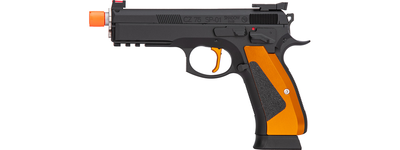 ASG CZ SP-01 Shadow ACCU CO2 GBB Pistol (Black / Orange) - Click Image to Close