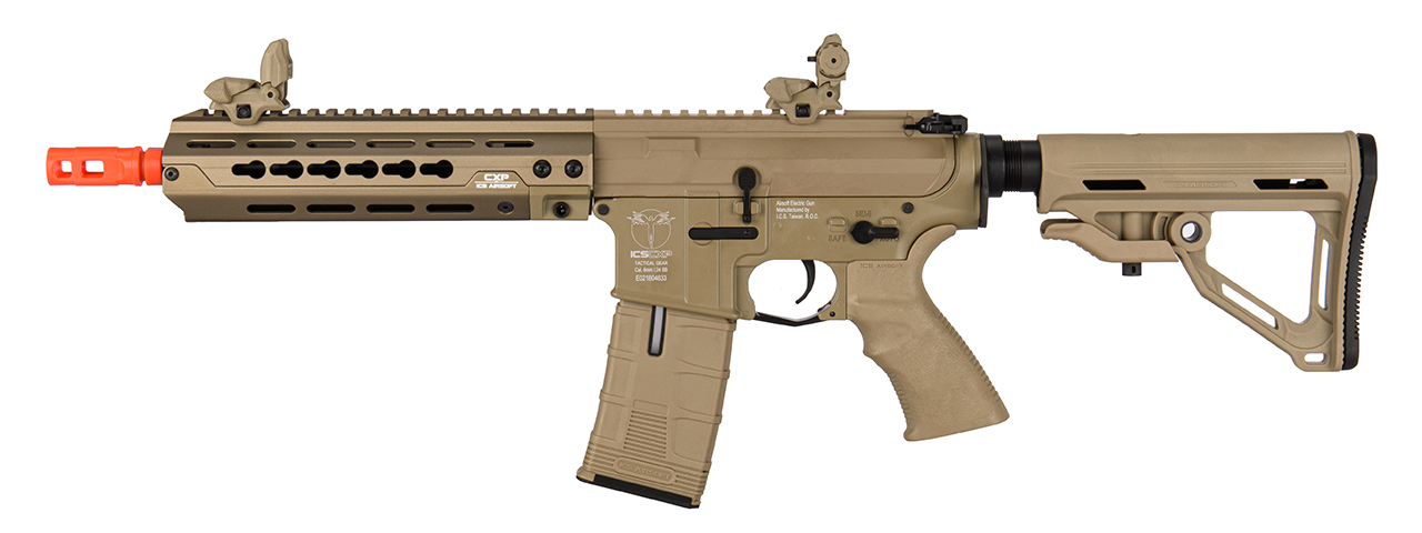 ICS CXP-HOG MTR (Rear Wired) Keymod AEG Rifle (Tan) - Click Image to Close