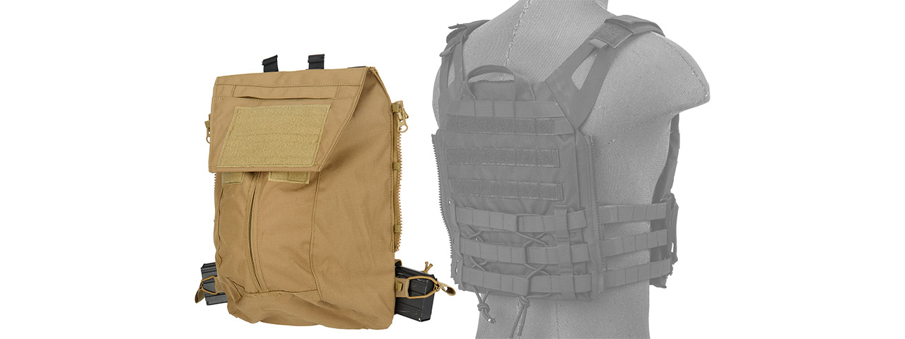 WoSport Tactical Vest 2.0 Accessory Backpack Attachment (Tan) - Click Image to Close