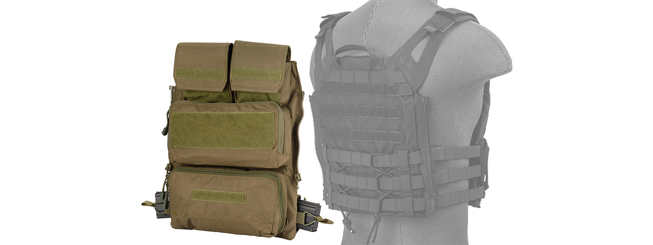 WST Tactical Vest 2.0 Accessory Pouches Backpack Attachment II, OD - Click Image to Close