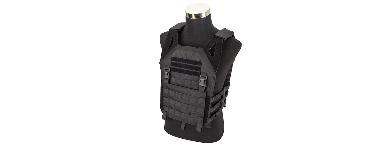 Lancer Tactical Lightweight Plate Carrier Vest (Black) - Click Image to Close