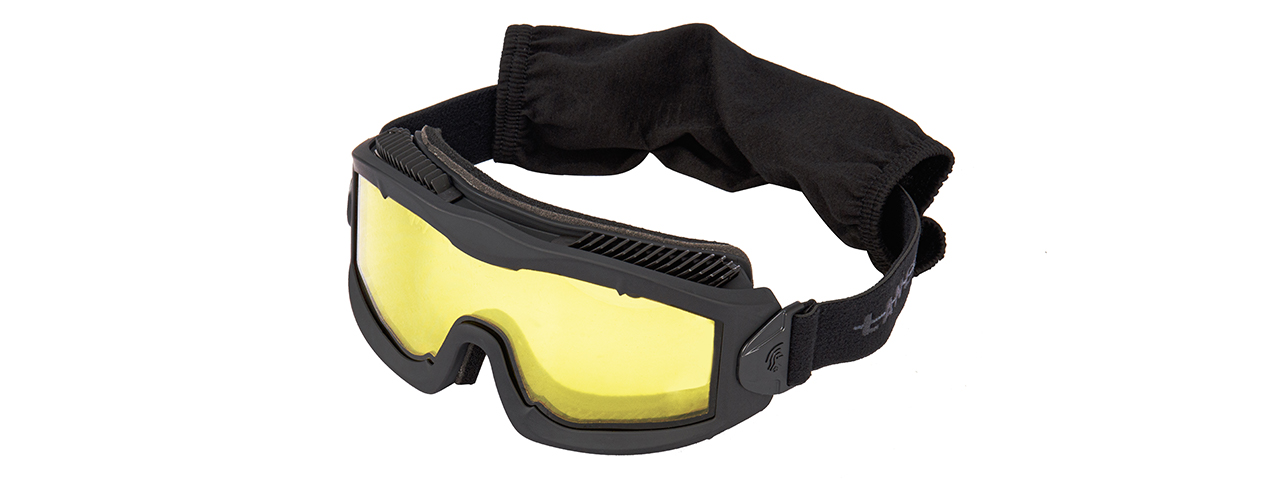 LANCER TACTICAL AERO PROTECTIVE BLACK AIRSOFT GOGGLES (YELLOW LENS) - Click Image to Close